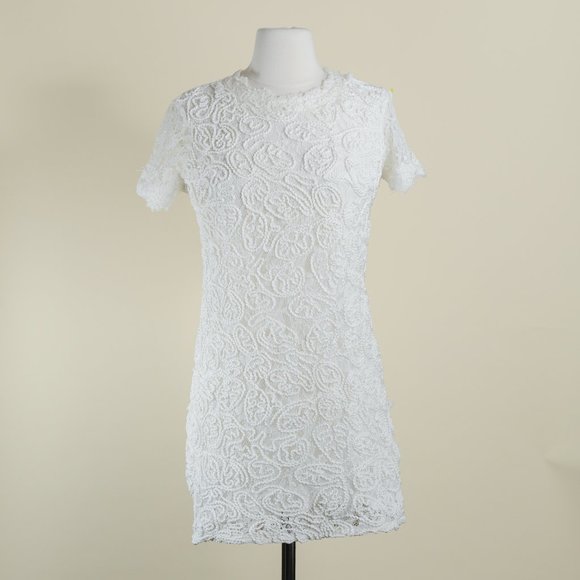 Zara White Textured Mini Dress - Picture 1 of 11
